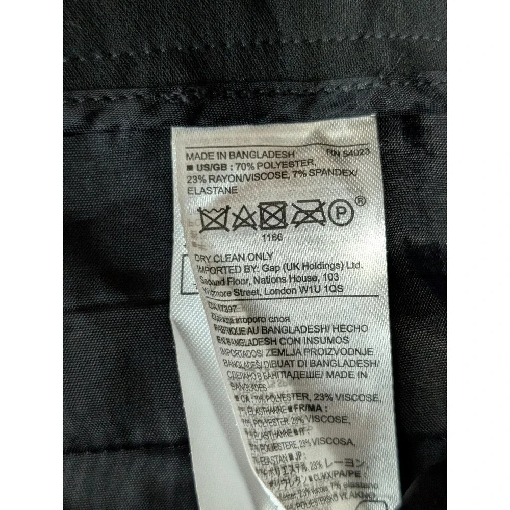 Banana‎ Republic Pants Womens 14 Black Crepe Tapered Dress Ruffle Stretch Zip